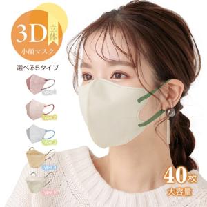 不織布マスク マスク 3D 立体 ４層 バイカラー マスク フィット感 快適 花粉症対策 小さめ 血色マスク 99%カット 口元快適空間 蒸れない 40枚 Type 5｜nitto-netstore