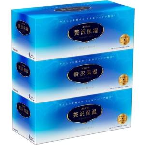 ティシュペーパー ティッシュ ティシュー ボックス エリエールぜいたく保湿 1パック(3個入り) 10個 大王製紙｜nitto-netstore