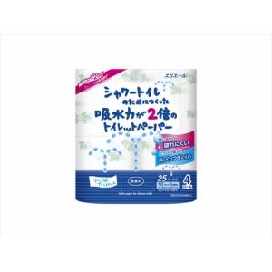 トイレットペーパー ダブル エリエール シャワートイレのためにつくった吸水力が2倍のトイレットペーパー 4ロールX1個 ダブル｜nitto-netstore