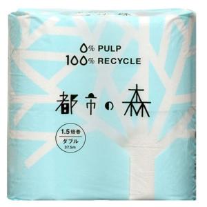 トイレットペーパー ダブル トイレットペーパー 都市の森 8ロール ダブルタイプ 西日本衛材 12個｜nitto-netstore