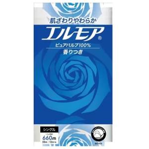 カミ商事 トイレットペーパー シングル エルモア 12ロール シングル 55M 花の香り 1個｜nitto-netstore