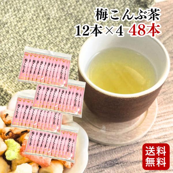 スティック梅こんぶ茶 48本入（12本×4袋セット）(0) メール便 送料無料 梅昆布茶 クエン酸 ...
