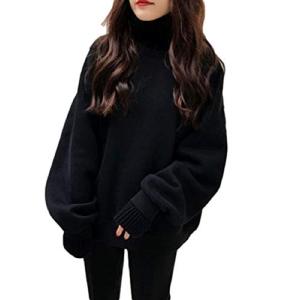 かわいい 無地 ハイ ネック トップス プルオーバー トレーナー レディース MXXL