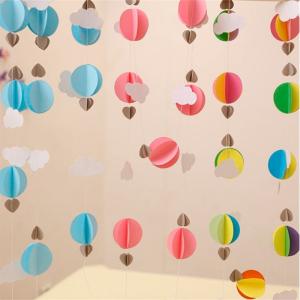 ガーランド 子供部屋 熱気球 壁飾り レインボ...の詳細画像2