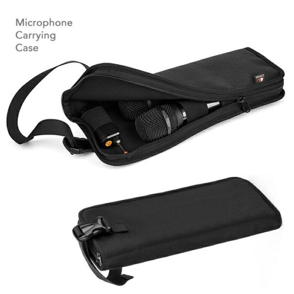 マイクキャリング 収納ポーチ ケース アウトドア カラオケ 大容量 ジッパーバッグ トラベル収納 ポ...