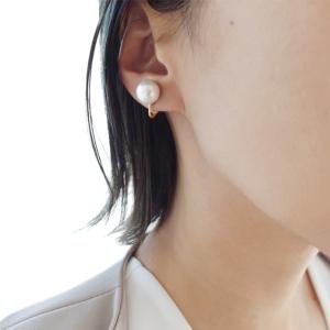 イヤリング パール 12mm ノンホールピアス...の詳細画像2