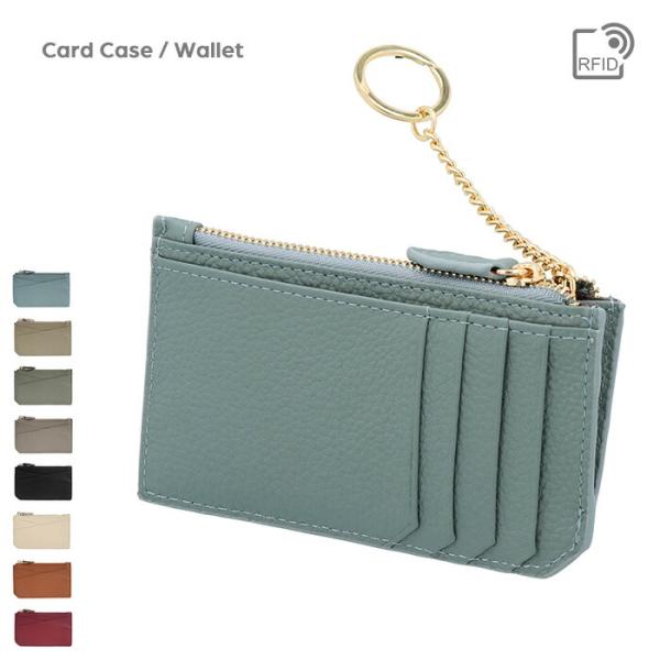 本革レザー ミニ財布 小銭入れ カードケース 薄型 コンパクト 大容量 スリム コインケース レディ...