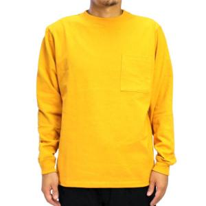 Goodwear グッドウェア USAコットン袖リブポケットロンT Sゴールド 2W7-8518 S M L XL 長袖 Tシャツ 無地 胸ポケ 肉厚 袖口リブ おしゃれ 1枚までネコポスOK