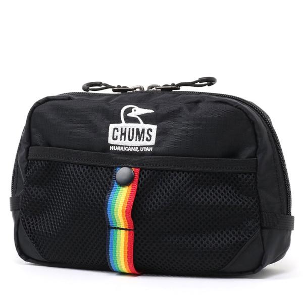 チャムス CHUMS ポーチ スプリングデールポーチ ブラック/ レインボー CH60-3753 キ...