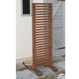 ウッドフェンス 目隠し ルーバー ブラウン 茶色 手作り 木製 ピケット ガーデン 自立 置くだけ おしゃれ 庭 玄関 駐車場 境界 洋風 柵 飛び出し防止 (細)｜niwazakka