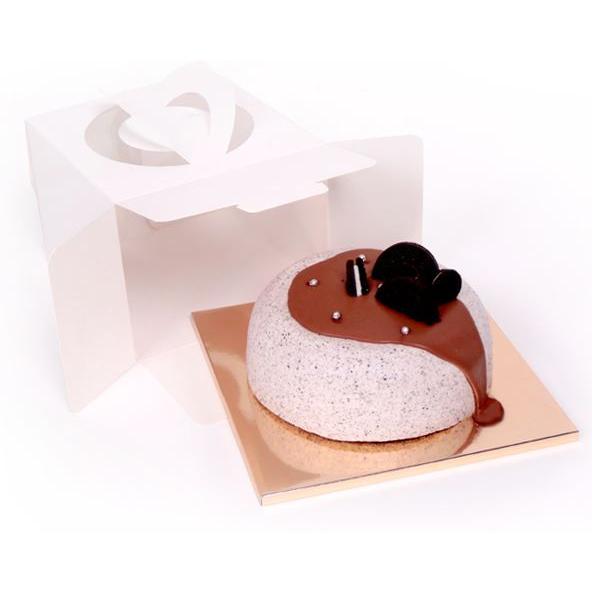 ケーキ 台紙 ピンクゴールド 四角【ミニ号】（１枚）15.5×15.5cm 高さ0.6cm 紙製トレ...