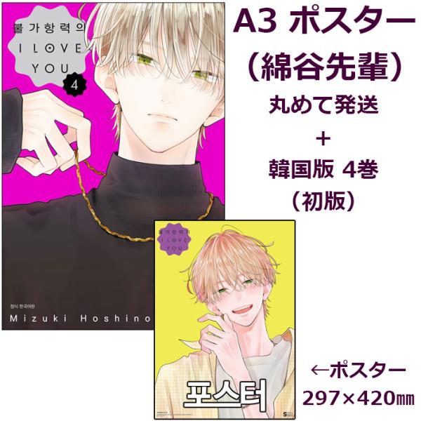 （A3ポスターつき）韓国語 まんが『不可抗力のI LOVE YOU(4)』著：ほしの 瑞希（韓国版）...