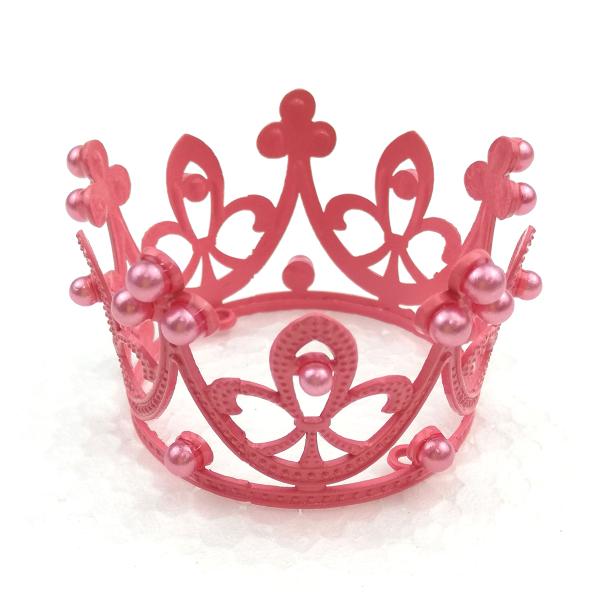 ティアラ 5.5cm 小さいサイズ ピンク（お弁当ケーキ用 デコレーション フラワーケーキ ウェディ...