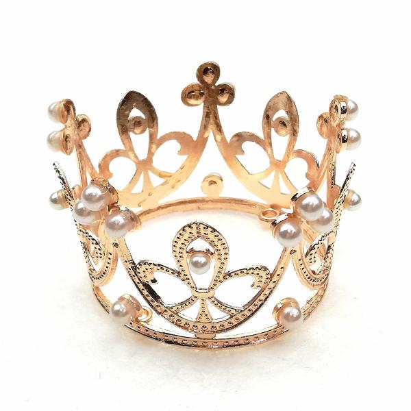 ティアラ 5.5cm 小さいサイズ ピンクゴールド（お弁当ケーキ用 デコレーション  ウェディング ...