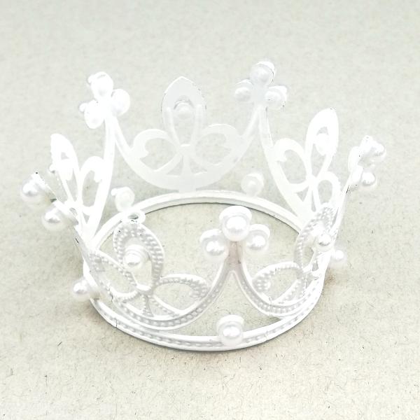 ティアラ 5.5cm 小さいサイズ ホワイト 白（お弁当ケーキ用 デコレーション フラワーケーキ ウ...