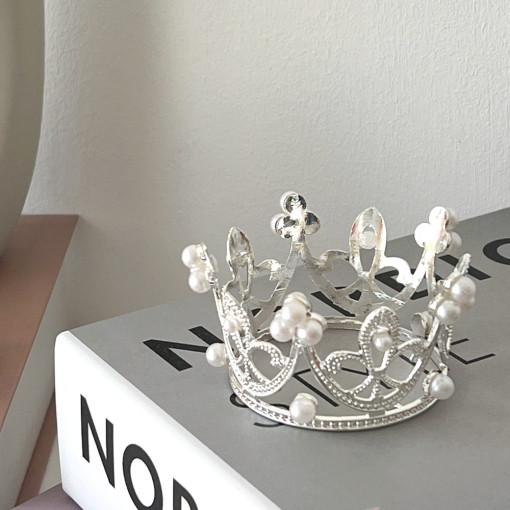 ティアラ 5.5cm 小さいサイズ シルバー（お弁当ケーキ用 デコレーション フラワーケーキ ウェデ...