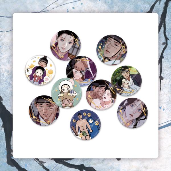 韓国 コミック グッズ『雪辱の花 金箔 缶バッジ』公式グッズ（剣と花/刀と花）