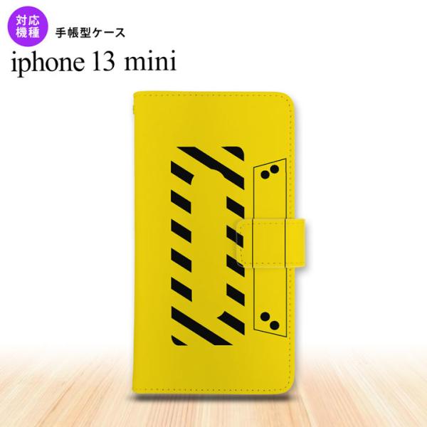 iPhone13mini iPhone13 mini 手帳型スマホケース カバー カセットテープ 黄...