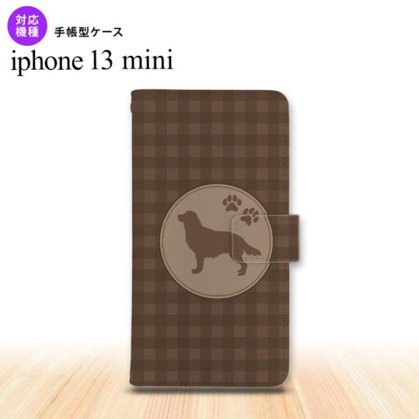 iPhone13mini iPhone13 mini 手帳型スマホケース カバー 犬 ゴールデン レ...