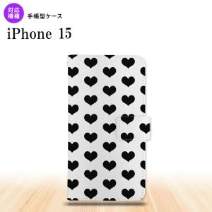 iPhone15 iPhone15 手帳型スマホケース カバー ハート 黒  nk-004s-i15-dr015｜nk115
