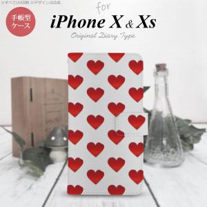 iPhoneX ・iPhone XS iPhoneX /iPhone XS 手帳型スマホケース カバー ハート 赤  nk-004s-ipx-dr017｜nk115