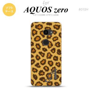 AQUOS zero アクオス ゼロ 801SH スマホケース カバー ソフトケース 豹柄 茶 イニシャル 対応 nk-801sh-tp025i｜nk115