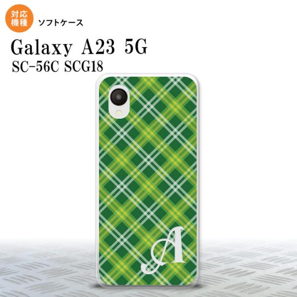 GalaxyA23 GalaxyA23 スマホケース 背面ケースソフトケース チェック A 緑 +ア...