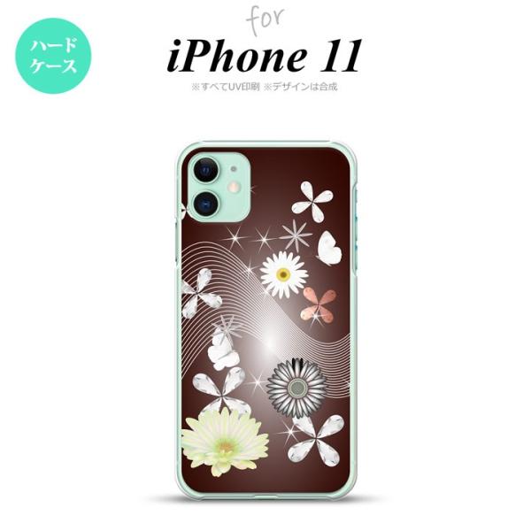 iPhone11 ケース ハードケース 花柄 ミックス B 茶 nk-i11-276