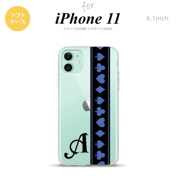 iPhone11 ケース ソフトケース トランプ 帯 黒 青 +アルファベット nk-i11-tp5...