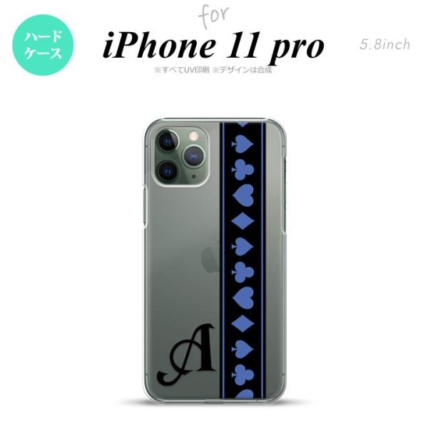 iPhone11pro ケース ハードケース トランプ 帯 黒 青 +アルファベット nk-i11p...