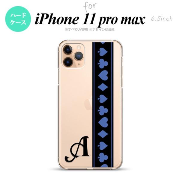 iPhone11pro max ケース ハードケース トランプ 帯 黒 青 +アルファベット nk-...