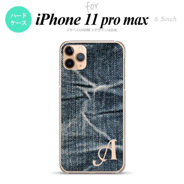 iPhone11pro max ケース ハードケース ピクチャ ジーンズ 青 +アルファベット nk...