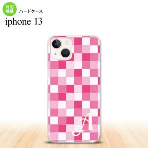i13 iPhone13 ケース ハードケース スクエア モザイク ピンク +アルファベット 人気 おしゃれ スマート シンプル nk-i13-1018i｜nk115