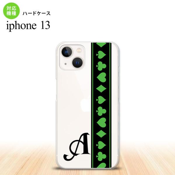 i13 iPhone13 ケース ハードケース トランプ 帯 黒 緑 +アルファベット 人気 おしゃ...