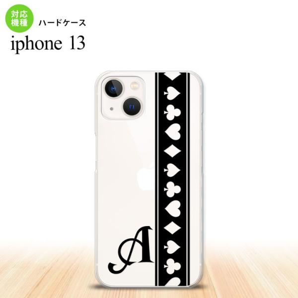 i13 iPhone13 ケース ハードケース トランプ 帯 黒 クリア +アルファベット 人気 お...