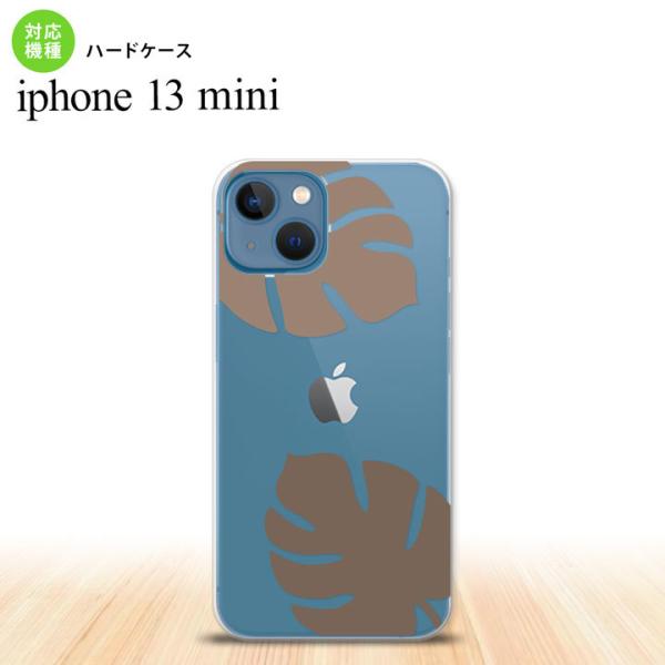 iPhone13mini iPhone13 mini ケース ハードケース モンステラ クリア 茶 ...