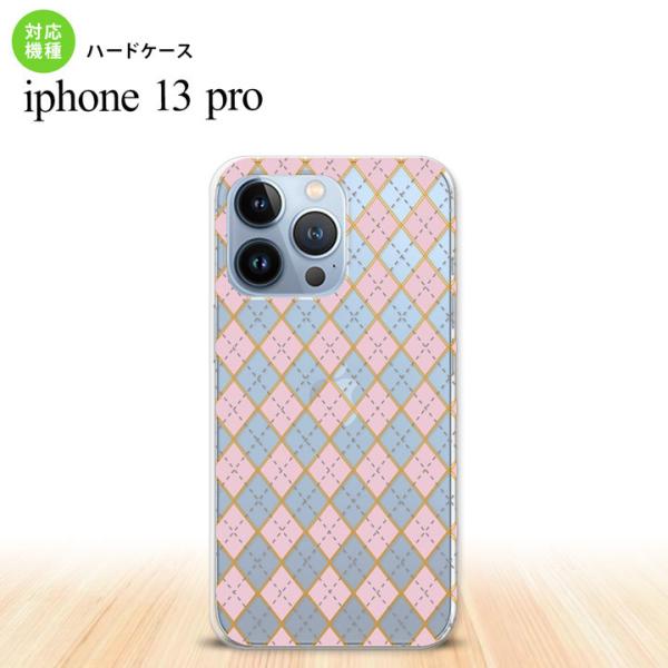 iPhone13 Pro iPhone13Pro ケース ハードケース アーガイル クリア ピンク ...