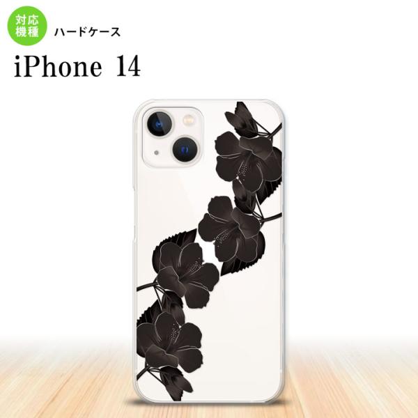 iPhone14 iPhone14 スマホケース ハードケース ハイビスカス A 黒 nk-i14-...