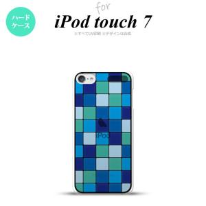 iPod touch 第7世代 第6世代 背面ケース カバー ステンドグラス風 スクエア ブルー ステンドグラス風 nk-ipod7-sg09｜nk115