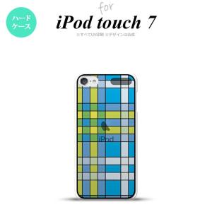 iPod touch 第7世代 第6世代 背面ケース カバー ステンドグラス風 チェック ブルー ステンドグラス風 nk-ipod7-sg11｜nk115