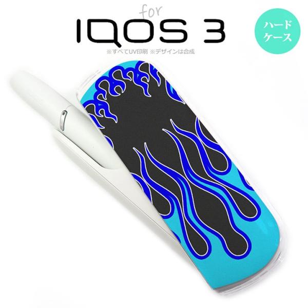 iQOS3 アイコス3 iqos3 ケース カバー ハードケース ファイヤー 黒×青 nk-iqos...