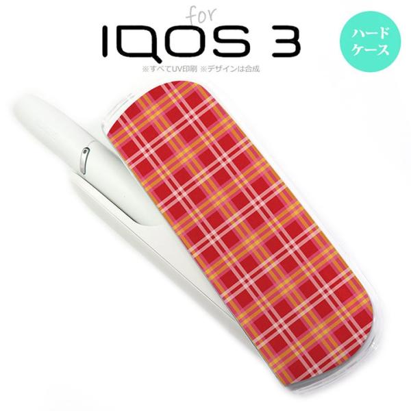 iQOS3 アイコス3 iqos3 ケース カバー ハードケース チェックB 赤 nk-iqos3-...