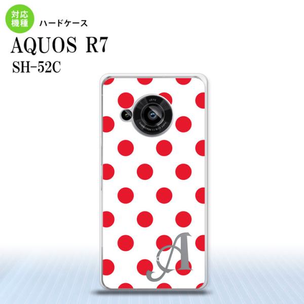 SH-52C AQUOS R7 スマホケース 背面ケース ハードケース ドット 水玉 B 白 赤 +...