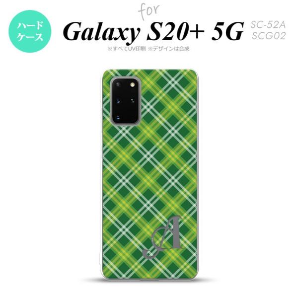Galaxy S20+ 5G SC-52A SCG02 スマホケース ハードケース チェック A 緑...