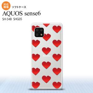 SH-54B SHG05 AQUOS sense6 スマホケース ソフトケース ハート A 赤 Aquos sense6 大人かわいい nk-sens6-tp017｜nk115