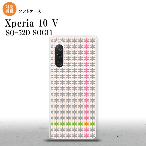 Xperia10V Xperia10V スマホケース 背面ケースソフトケース 花十時 ふんわり グレ...