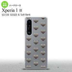 SO-51B SOG03 Xperia 1 III ケース ハードケース ハート A グレー 2021 ７月発売 背面カバー nk-xp13-016｜nk115