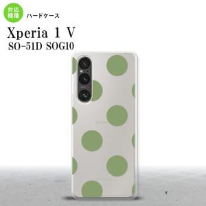 Xperia 1V Xperia 1V スマホケース 背面ケース ハードケース ドット 水玉 A 緑  nk-xp15-008｜nk115