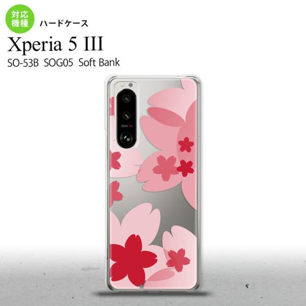 SO-53B SOG05 Xperia5III ケース ハードケース 花柄 サクラ A 赤 オススメ...