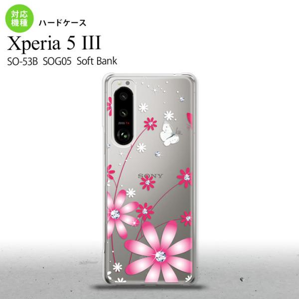 SO-53B SOG05 Xperia5III ケース ハードケース 花柄 ガーベラ 透明 ピンク ...